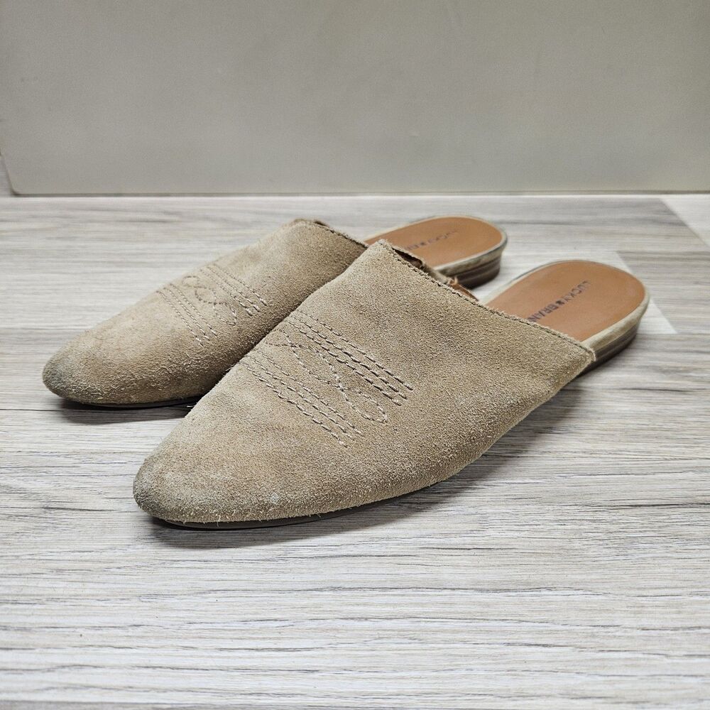 Lucky Brand Womens Belky Pointed Toe Flat Shoe Size 7.5 Leather Slip On Loafer